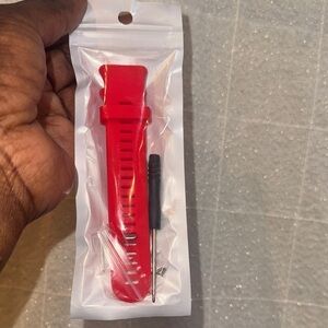 Vibrant Red Smartwatch Band with Tool